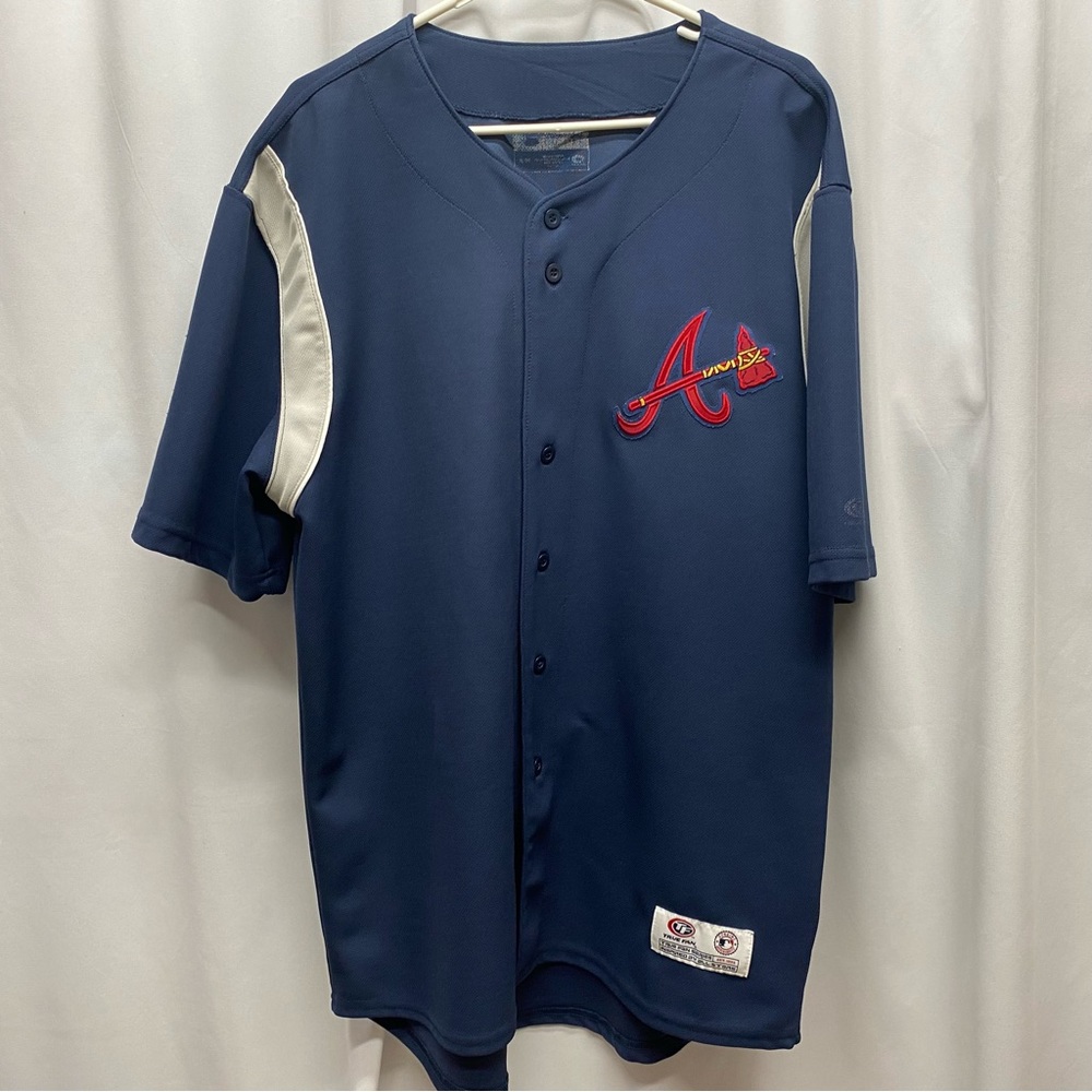 Vintage Atlanta Braves men's size XL baseball jersey button short sleeve